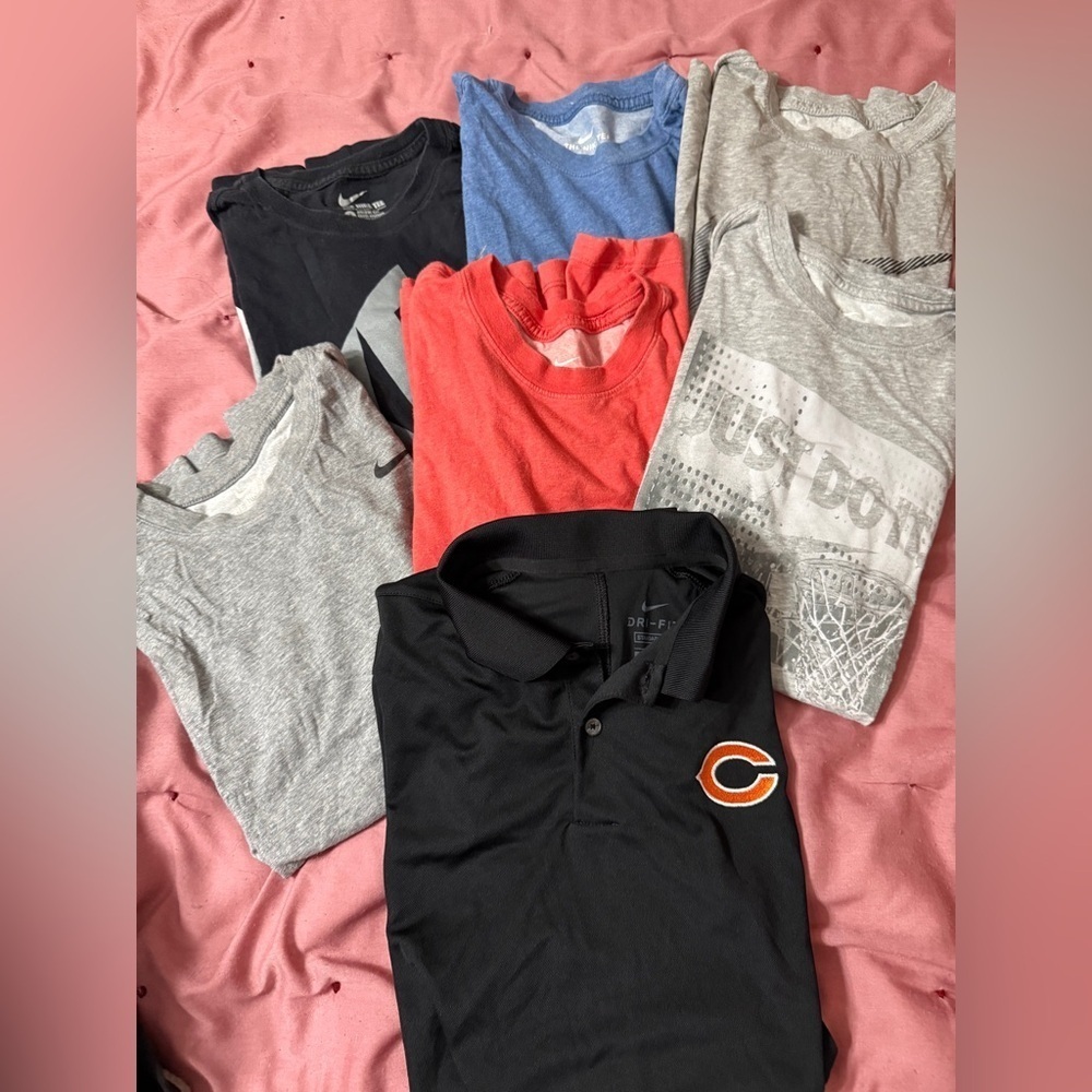 NIKE DRI-FIT SHIRT LOT of 7 Men’s Sz S Short Sleeved Tee’s Black Polo Shirt